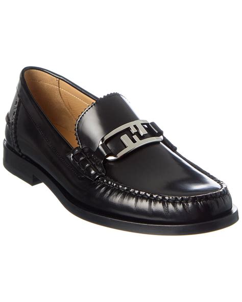 fendi ローファー|Fendi o'lock leather trim loafer.